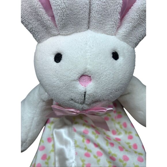 Stephan Baby Bunny Lovey Security Blanket Pink White Green Strawberry Gingham Ra - Picture 2 of 13